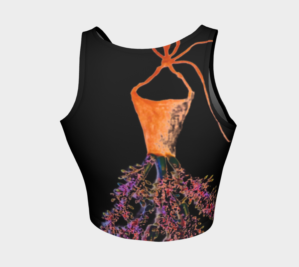 Barella Girl Orange Blossom Black Athletic Crop Top